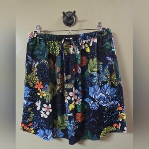 LOFT Blue and Orange Knee-Length Resort Skirt